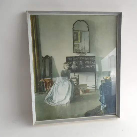 A Campbell Taylor print 'The Spinning Wheel', 570 x 470mm